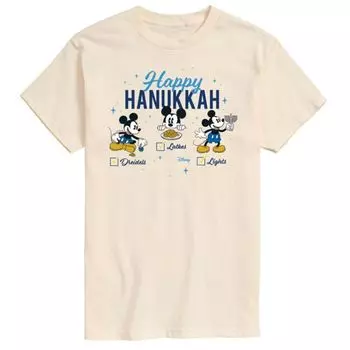 Футболка с рисунком Микки Мауса и надписью «Счастливой Хануки» Disney, бежевый