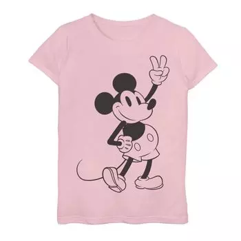 Футболка с рисунком Микки Писа для девочек 7–16 лет Disney's Mickey Peace Outline Disney