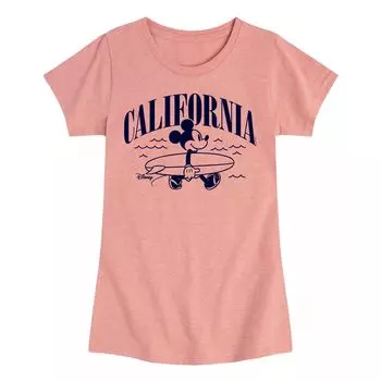 Футболка с рисунком Микки Серфинга для девочек 7–16 лет Disney's California Licensed Character