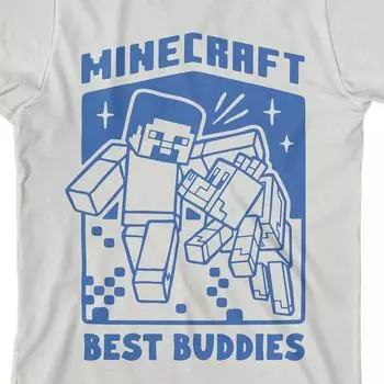 Футболка с рисунком Minecraft Adventure Club Best Buddies для мальчиков 8–20 лет Licensed Character