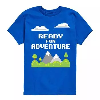 Футболка с рисунком Minecraft для мальчиков 8–20 лет, готовая к приключениям Minecraft, синий