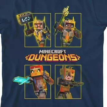 Футболка с рисунком Minecraft Dungeons для мальчиков 8–20 лет в штучной упаковке Licensed Character