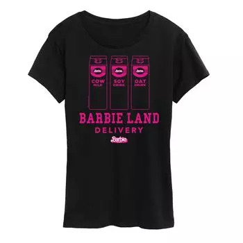 Футболка с рисунком Missy Plus Barbie The Movie Barbie Land Delivery Licensed Character, черный