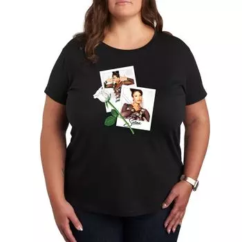 Футболка с рисунком Missy Plus Size Selena Quintanilla Polaroids Licensed Character, черный