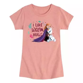 Футболка с рисунком «Мне нравятся теплые объятия» Disney's Frozen Anna & Olaf для девочек 7–16 лет Disney
