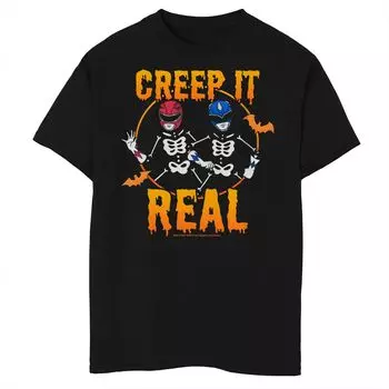 Футболка с рисунком «Могучие рейнджеры» для мальчиков 8–20 лет Creep It Real Skeleton Rangers Licensed Character