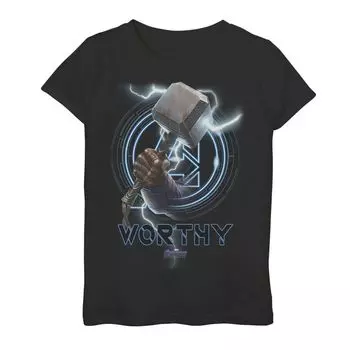 Футболка с рисунком «Молот» для девочек 7–16 лет «Marvel Avengers Endgame Worthy Hammer» Marvel