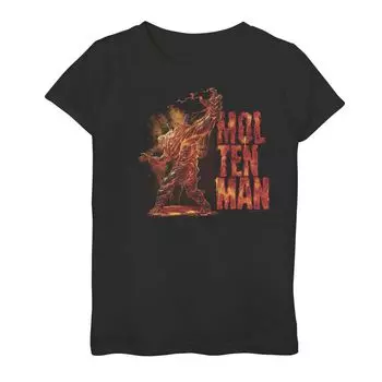 Футболка с рисунком Molten Man для девочек 7–16 лет Marvel Spider-Man вдали от дома Marvel