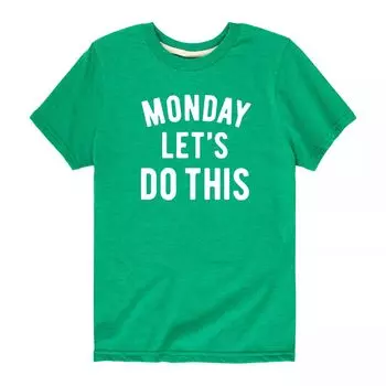 Футболка с рисунком «Monday Let's Do This» для мальчиков 8–20 лет Licensed Character, зеленый
