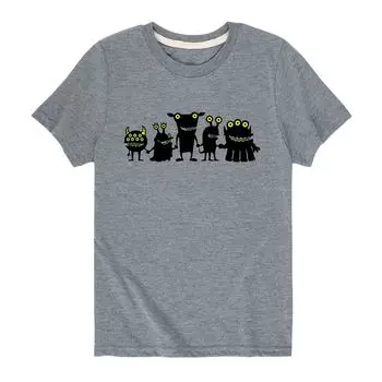 Футболка с рисунком Monster Line Up для мальчиков 8–20 лет Licensed Character, серый
