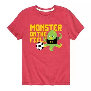 Футболка с рисунком Monster On The Field для мальчиков 8–20 лет Licensed Character, красный