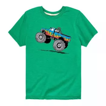 Футболка с рисунком Monster Truck для мальчиков 8–20 лет Licensed Character, зеленый