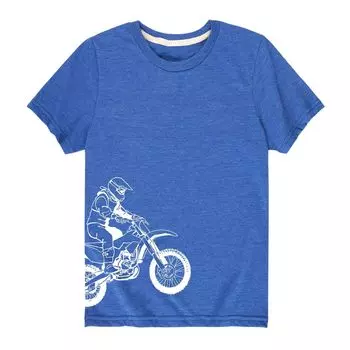 Футболка с рисунком Motor Cross Side Hit для мальчиков 8–20 лет Licensed Character, синий