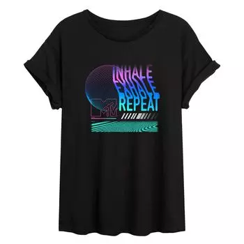 Футболка с рисунком MTV для юниоров "Inhale Exhale Repeat" Licensed Character