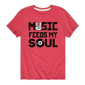 Футболка с рисунком Music Feeds My Soul для мальчиков 8–20 лет Licensed Character
