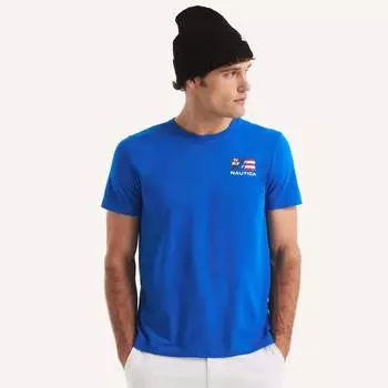 Футболка с рисунком мужской парусной команды Nautica, цвет spinner blue