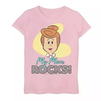Футболка с рисунком «My Mom Rocks» для девочек 6–16 лет The Flintstones Wilma Mother's Day Licensed Character