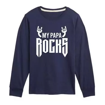 Футболка с рисунком My Papa Rocks для мальчиков 8–20 лет Licensed Character, синий
