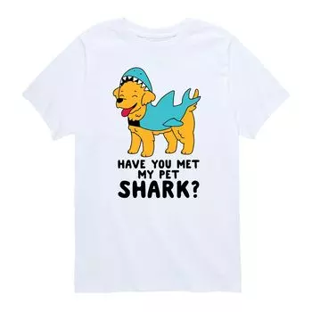 Футболка с рисунком My Pet Shark для мальчиков 8–20 лет Licensed Character, белый