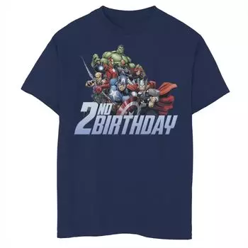 Футболка с рисунком на 2-й день рождения для мальчиков 8–20 лет «Marvel Avengers Action Shot» Marvel