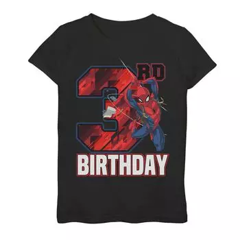 Футболка с рисунком на 3-й день рождения для девочек 7–16 лет Marvel Spider-Man Web Swing Marvel