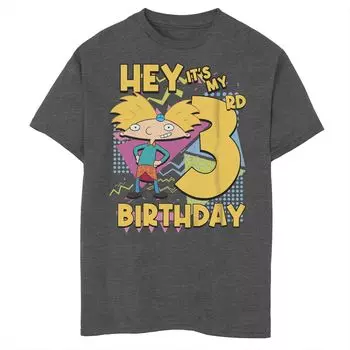 Футболка с рисунком на 3-й день рождения Nickelodeon для мальчиков 8–20 лет «Эй, Арнольд» Nickelodeon