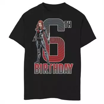Футболка с рисунком на 6-й день рождения Marvel Black Widow для мальчиков 8–20 лет Marvel