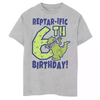 Футболка с рисунком на 6-й день рождения Rugrats Reptar для мальчиков 8–20 лет Licensed Character