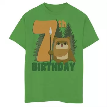 Футболка с рисунком на 7-й день рождения для мальчиков 8–20 лет «Звездные войны Эвок на Эндоре» Star Wars