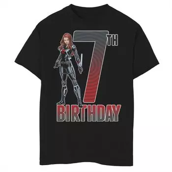 Футболка с рисунком на 7-й день рождения Marvel Black Widow для мальчиков 8–20 лет Marvel