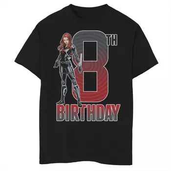 Футболка с рисунком на 8-й день рождения Marvel Black Widow для мальчиков 8–20 лет Marvel
