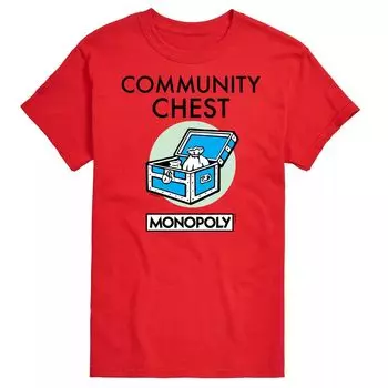 Футболка с рисунком на груди Big & Tall Monopoly Community Licensed Character, красный
