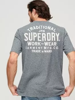 Футболка с рисунком на груди Superdry, матовая темно-синяя крошка