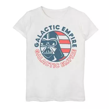 Футболка с рисунком на левой груди для девочек 7–16 лет, «Звездные войны», «Галактическая империя Вейдера» Star Wars
