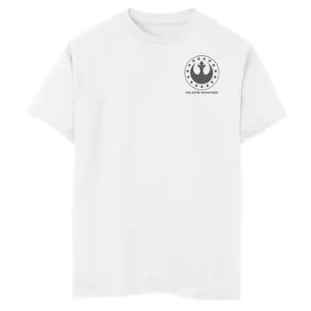 Футболка с рисунком на левой груди для мальчиков 8–20 лет «Звездные войны: эскадрильи: требуются пилоты-повстанцы» Star Wars