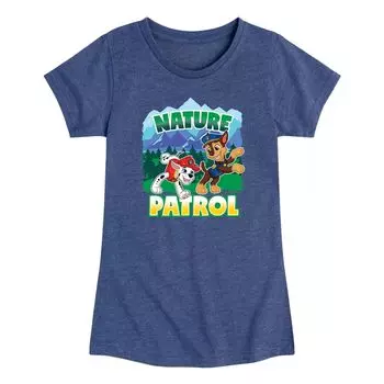 Футболка с рисунком «Nature Patrol» для девочек 7–16 лет Paw Patrol Licensed Character, синий