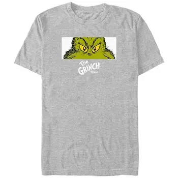 Футболка с рисунком Naughty Eyes Big & Tall Dr. Seuss Grinch Licensed Character, цвет Athletic Heather