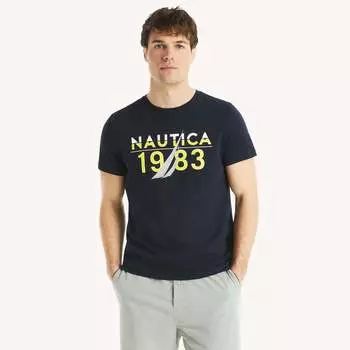 Футболка с рисунком Nautica Mens 1983, темно-синий