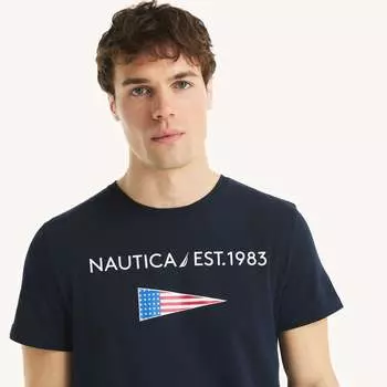 Футболка с рисунком Nautica Mens 1983, темно-синий