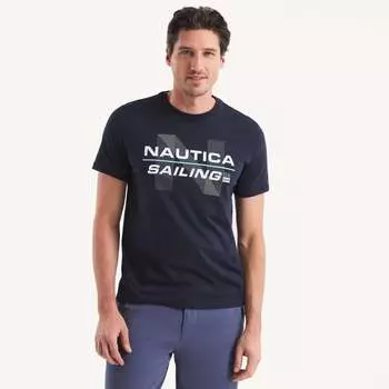 Футболка с рисунком Nautica Mens Sailing '83, цвет navy seas