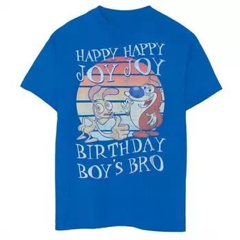 Футболка с рисунком Nickelodeon Ren & Stimpy для мальчиков 8–20 лет, Bro Joy, на день рождения Nickelodeon