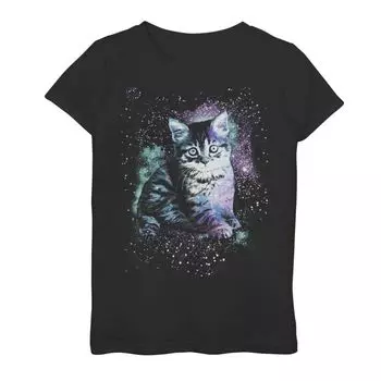 Футболка с рисунком Night Kitty Galactic Cat для девочек 7–16 лет Licensed Character