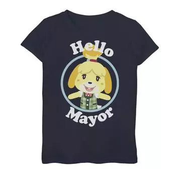 Футболка с рисунком Nintendo Animal Crossing Isabelle Hello Mayor для девочек 7–16 лет Licensed Character