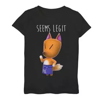 Футболка с рисунком Nintendo Animal Crossing Redd The Fox Seems Legit для девочек 7–16 лет Licensed Character