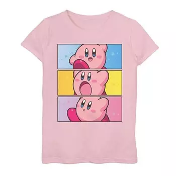 Футболка с рисунком Nintendo Kirby Stacked Boxes для девочек Licensed Character, розовый