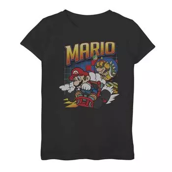 Футболка с рисунком Nintendo Mario Kart Bowser Mario Racing для девочек 7–16 лет Licensed Character