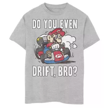 Футболка с рисунком Nintendo Mario Kart Do You Even Drift Bro для мальчиков 8–20 лет Licensed Character