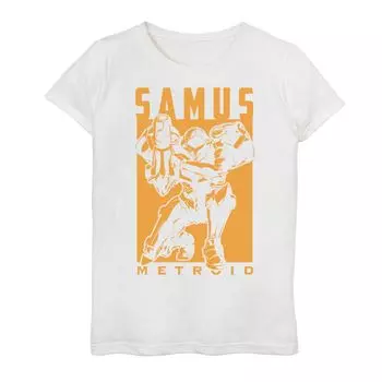 Футболка с рисунком Nintendo Metroid Samus Returns Warrior Pose для девочек 7–16 лет Licensed Character