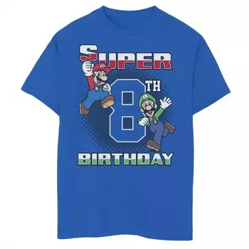 Футболка с рисунком Nintendo Super Bros на 8-й день рождения для мальчиков 8–20 лет Licensed Character