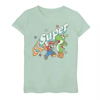 Футболка с рисунком Nintendo Super Friends для девочек 7–16 лет Licensed Character